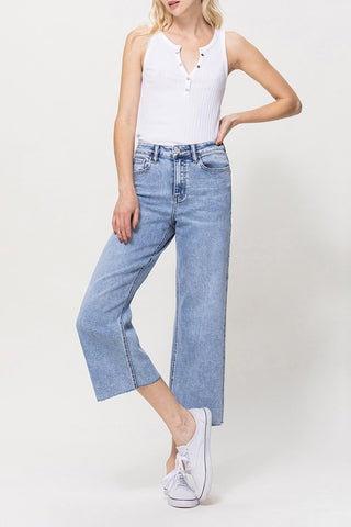 High Rise Crop Wide Leg Jeans *Online Only* - Premium clothing at Lonnys NY - Just $69! Shop Womens clothing now 