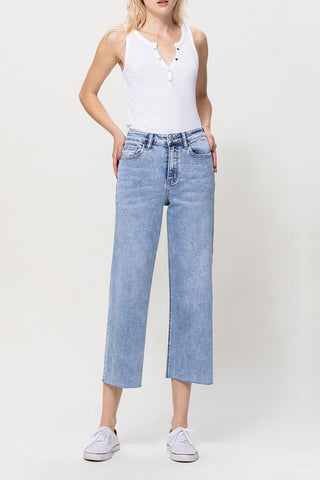 High Rise Crop Wide Leg Jeans *Online Only* - Premium clothing at Lonnys NY - Just $69! Shop Womens clothing now 