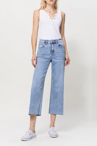 High Rise Crop Wide Leg Jeans *Online Only* - Premium clothing at Lonnys NY - Just $69! Shop Womens clothing now 