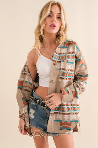 Aztec Shirt Jacket *Online Only* - Premium clothing at Lonnys NY - Just $75! Shop Womens clothing now 