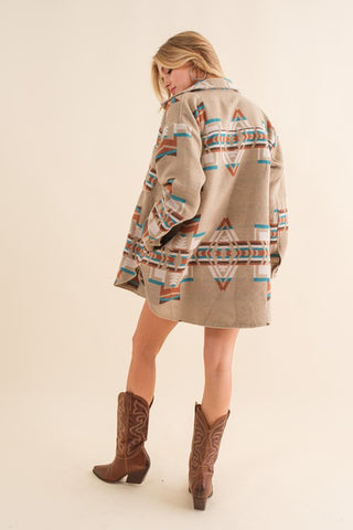 Aztec Shirt Jacket *Online Only* - Premium clothing at Lonnys NY - Just $75! Shop Womens clothing now 