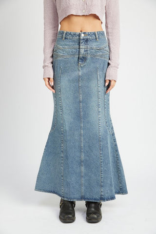DENIM MAXI SKIRT *Online Only* - Premium Skirts from Emory Park - Just $89.63! Shop now at Lonnys NY