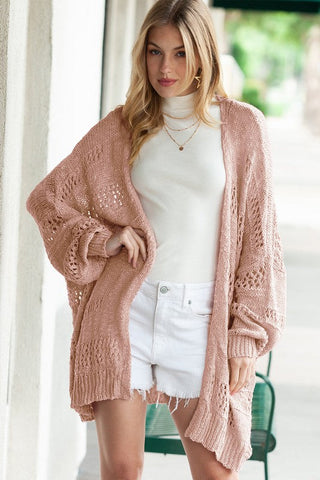 Crochet Dolman Knit Sleeve Cardigan *Online Only* - Premium cardigan at Lonnys NY - Just $65! Shop Womens clothing now 