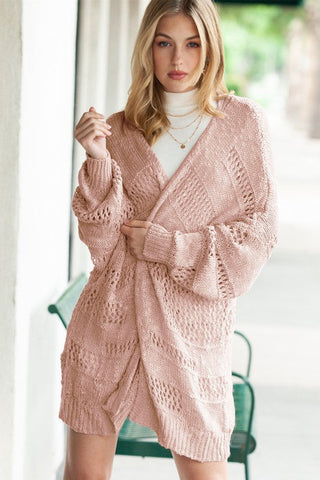 Crochet Dolman Knit Sleeve Cardigan *Online Only* - Premium cardigan at Lonnys NY - Just $65! Shop Womens clothing now 