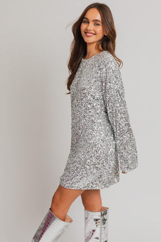 Long Sleeve Sequin Mini Dress  *Online Only* - Premium  from LE LIS - Just $93.33! Shop now 