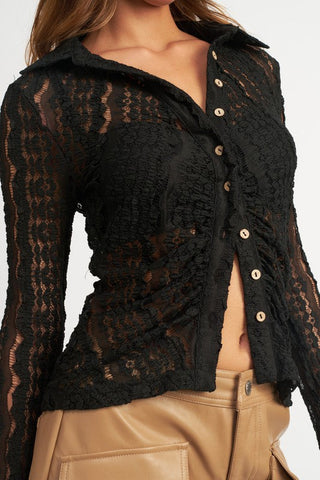 BELL SLEEVE LACE TOP *Online Only* - Premium  at Lonnys NY - Just $61.75! Shop Womens clothing now 