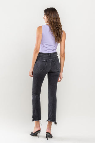 High Rise Raw Hem Crop Flare Jeans *Online Only* - Premium clothing at Lonnys NY - Just $90! Shop Womens clothing now 