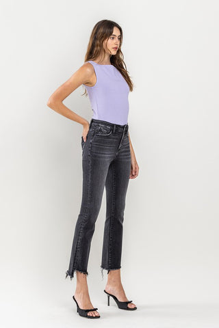 High Rise Raw Hem Crop Flare Jeans *Online Only* - Premium clothing at Lonnys NY - Just $90! Shop Womens clothing now 