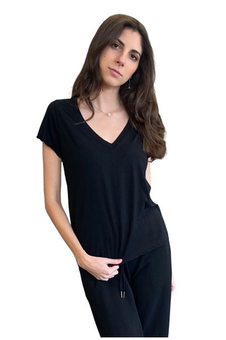 Mila Ava S/S V Neck Top - Premium Shirts & Tops at Lonnys NY - Just $70! Shop Womens clothing now 