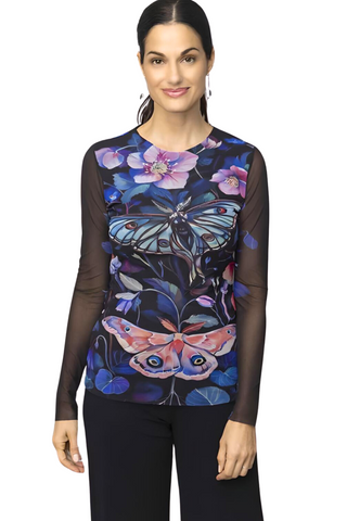 Petit Pois Butterfly Crew Neck Long Sleeve Top - Premium Shirts & Tops from Petit Pois - Just $159! Shop now 