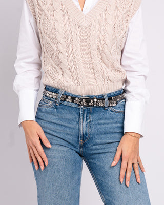 Chiara Skinny Studded Leather Belt - Premium clothing at Lonnys NY - Just $90! Shop Womens clothing now 