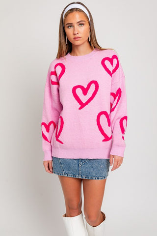 Long Sleeve Heart Sweater *Online Only* - Premium clothing at Lonnys NY - Just $55! Shop Womens clothing now 