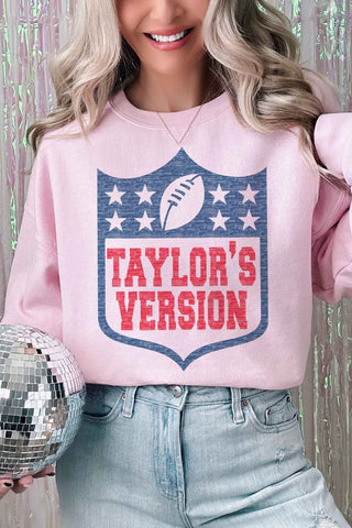 TAYLORS VERSION FOOTBALL GRAPHIC SWEATSHIRT *Online Only* - Premium  at Lonnys NY - Just $75! Shop Womens clothing now 