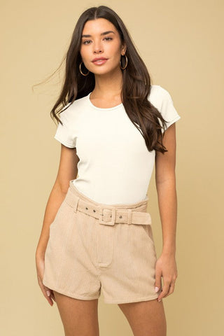 Round Neck Short Sleeve Bodysuit *Online Only* - Premium Shirts & Tops at Lonnys NY - Just $38! Shop Womens clothing now 