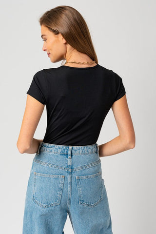 Round Neck Short Sleeve Bodysuit *Online Only* - Premium Shirts & Tops at Lonnys NY - Just $38! Shop Womens clothing now 