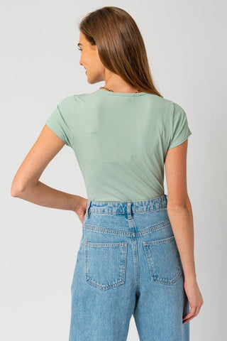 Round Neck Short Sleeve Bodysuit *Online Only* - Premium Shirts & Tops at Lonnys NY - Just $38! Shop Womens clothing now 