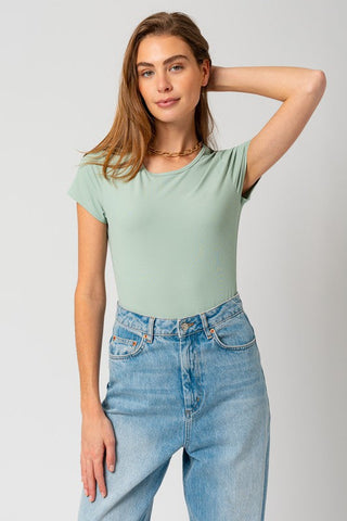 Round Neck Short Sleeve Bodysuit *Online Only* - Premium Shirts & Tops at Lonnys NY - Just $38! Shop Womens clothing now 