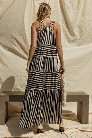 Sleeveless Stripe Tiered Maxi Dress *Online Only* - Premium dresses at Lonnys NY - Just $75.99! Shop Womens clothing now 