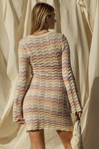 Round Neck Bell Sleeve Sweater Dress  *Online Only* - Premium dresses at Lonnys NY - Just $72! Shop Womens clothing now 