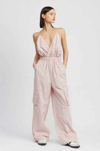 SPAGHETTI STRAP CARGO JUMPSUIT *Online Only* - Premium  from Emory Park - Just $91! Shop now 