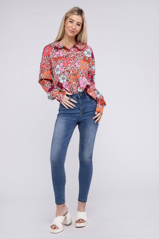 Floral Printed Long Sleeve Shirt *Online Only* - Premium Shirts & Tops at Lonnys NY - Just $37! Shop Womens clothing now 