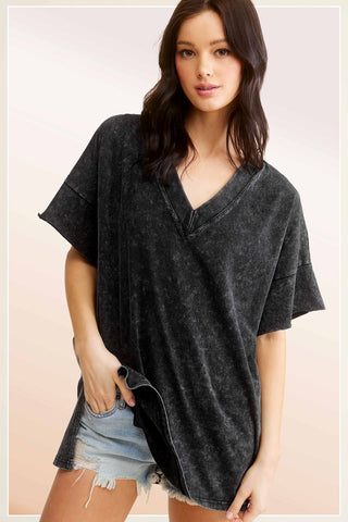 Mineral Washed Oversized Short Sleeve T-Shirt *Online Only* - Premium clothing at Lonnys NY - Just $50! Shop Womens clothing now 