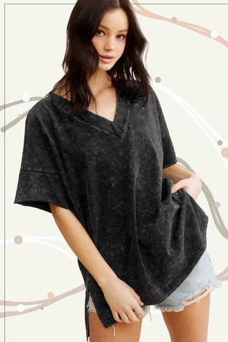 Mineral Washed Oversized Short Sleeve T-Shirt *Online Only* - Premium clothing at Lonnys NY - Just $50! Shop Womens clothing now 