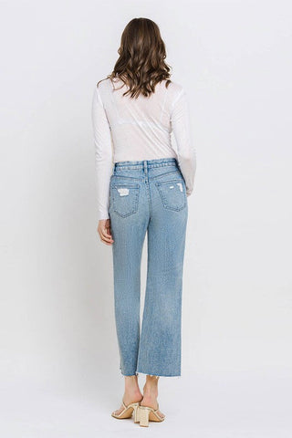 Mid Rise Crop Wide Leg Jeans  *Online Only* - Premium  from VERVET by Flying Monkey - Just $90! Shop now 