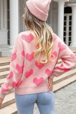 Fuzzy Heart Sweater *Online Only* - Premium clothing at Lonnys NY - Just $56! Shop Womens clothing now 