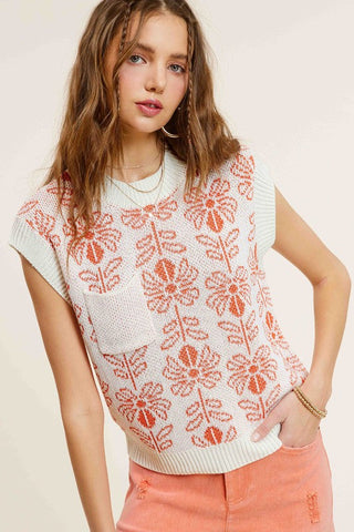Flower Sleeveless Sweater Top *Online Only* - Premium tops from La Miel - Just $56! Shop now 