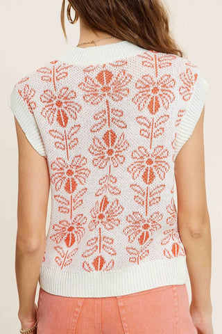 Flower Sleeveless Sweater Top *Online Only* - Premium tops at Lonnys NY - Just $56! Shop Womens clothing now 