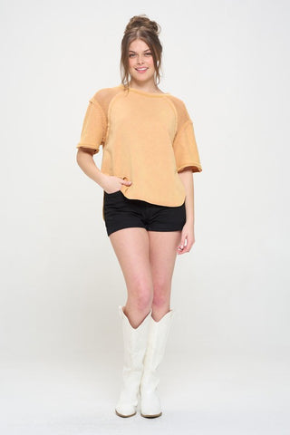 Fishnet Shoulder T-Shirt *Online Only* - Premium clothing at Lonnys NY - Just $85! Shop Womens clothing now 