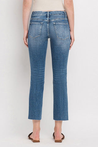 Mid Rise Crop Slim Straight Jeans *Online Only* - Premium clothing at Lonnys NY - Just $80! Shop Womens clothing now 