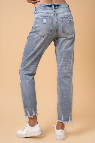 Distressed Girlfriend Jeans *Online Only* - Premium clothing at Lonnys NY - Just $88! Shop Womens clothing now 