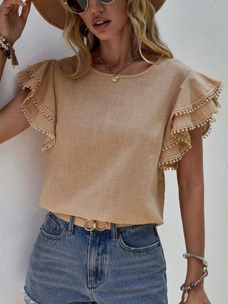 Denise Ruffle Cap Sleeve Top *Online Only* - Premium Shirts & Tops at Lonnys NY - Just $62! Shop Womens clothing now 