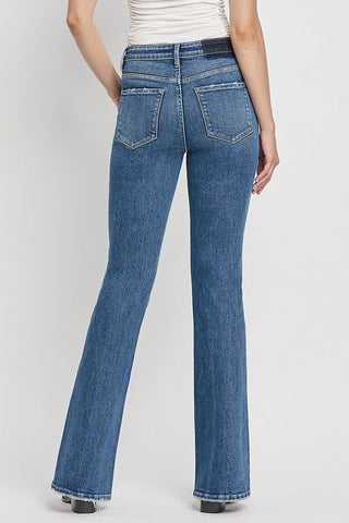 High Rise Slant Hem Flare Jeans *Online Only* - Premium clothing at Lonnys NY - Just $84! Shop Womens clothing now 