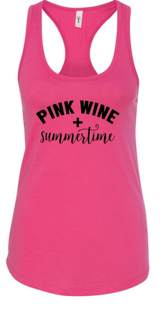 Pink Wine and Summertime Graphic Tank *Online Only* - Premium clothing at Lonnys NY - Just $36! Shop Womens clothing now 