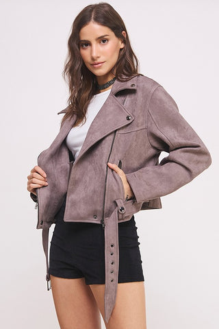 Faux Suede Moto Jacket *Online Only* - Premium clothing at Lonnys NY - Just $99! Shop Womens clothing now 