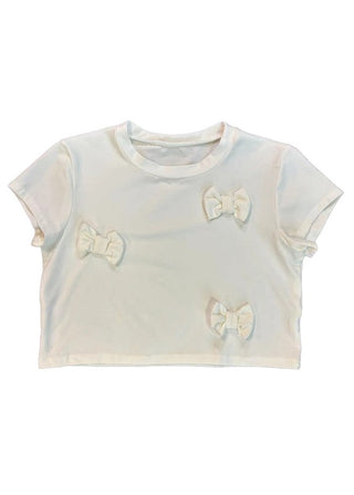 Cropped Bow Tie Tee *Online Only* - Premium clothing at Lonnys NY - Just $67! Shop Womens clothing now 