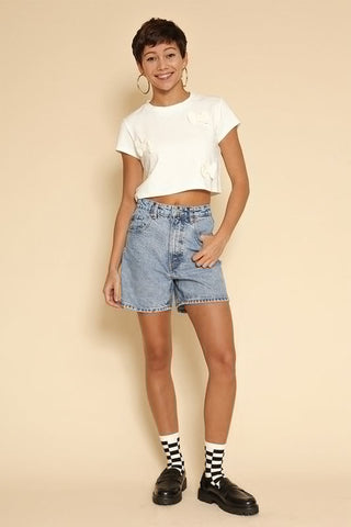 Cropped Bow Tie Tee *Online Only* - Premium clothing at Lonnys NY - Just $67! Shop Womens clothing now 