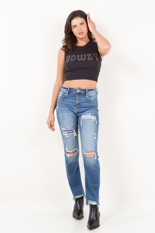 High Rise Straight Tummy Control Jeans *Online Only* - Premium clothing at Lonnys NY - Just $100! Shop Womens clothing now 