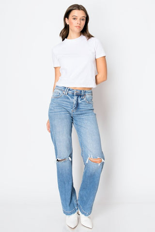 High Rise Relaxed Straight Tummy Control Jeans *Online Only* - Premium clothing at Lonnys NY - Just $96! Shop Womens clothing now 