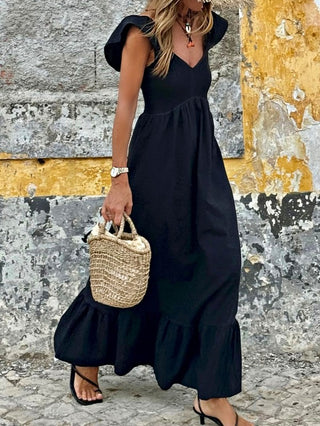 Smocked High Waist Ruffle Maxi Dress *Online Only* - Premium clothing at Lonnys NY - Just $100! Shop Womens clothing now 