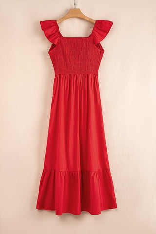 Smocked High Waist Ruffle Maxi Dress *Online Only* - Premium clothing at Lonnys NY - Just $100! Shop Womens clothing now 
