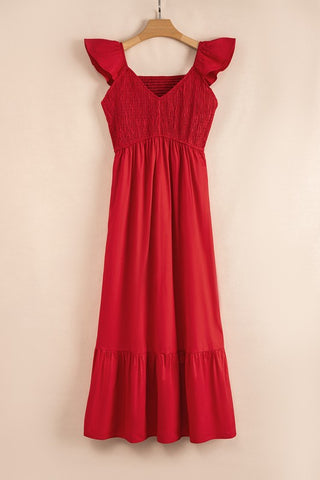 Smocked High Waist Ruffle Maxi Dress *Online Only* - Premium clothing at Lonnys NY - Just $100! Shop Womens clothing now 
