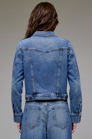 Hidden Pearl Embellished Trucker Jacket