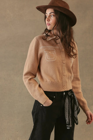 27 Miles Collared Stitch Cardigan