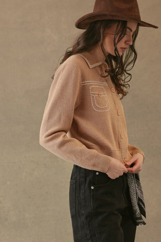 27 Miles Collared Stitch Cardigan