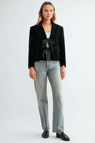 2877 Jessamine Velvet Ribbon Bow Jacket