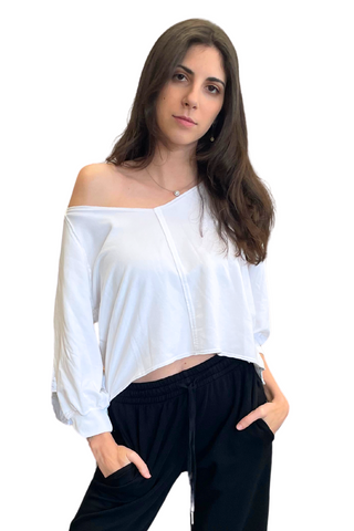 Mila V Neck 3/4 Sleeve Sweater - Premium Shirts & Tops from MILA - Just $123! Shop now 